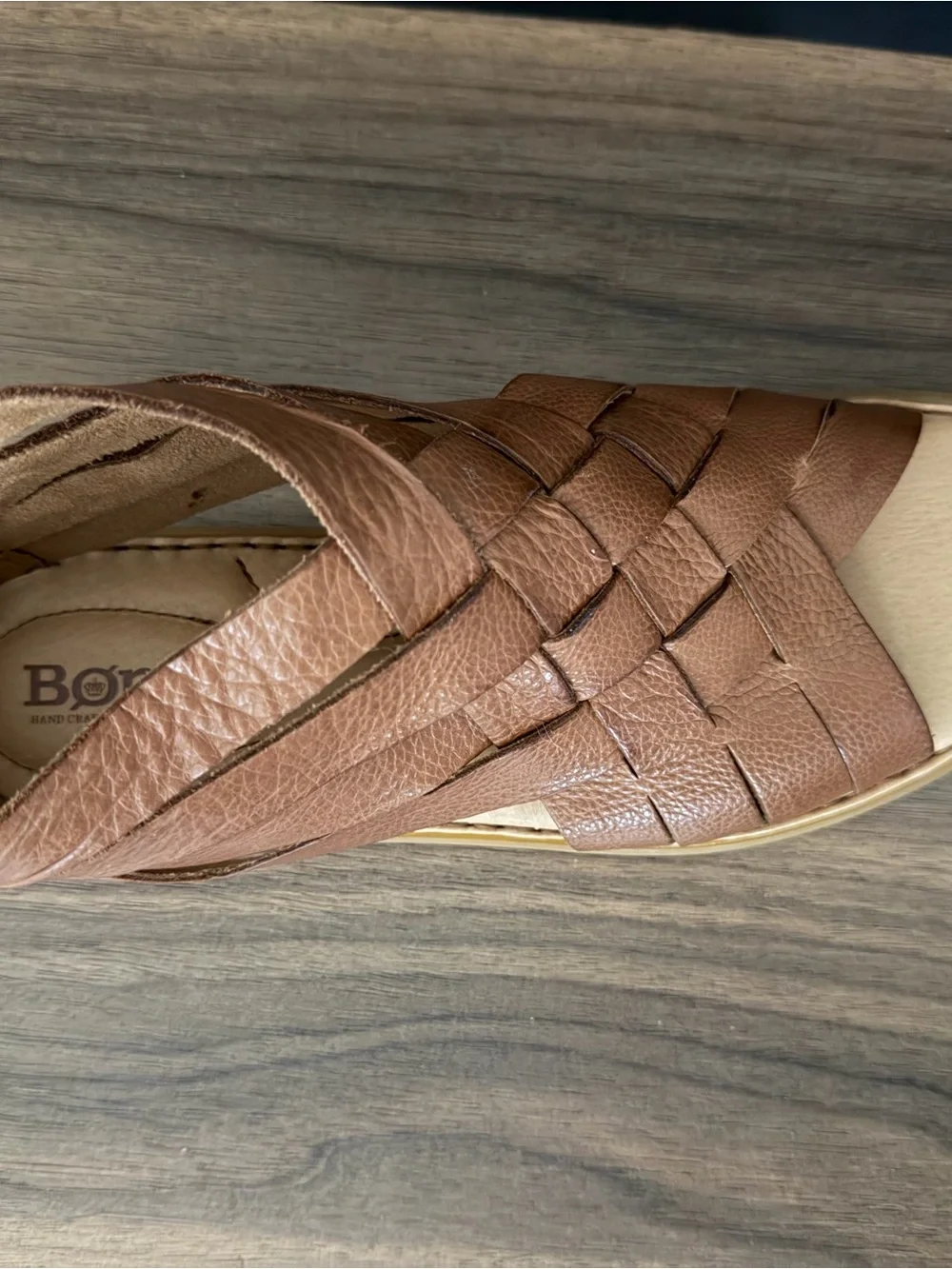 Born Women's Tan Woven Leather Sandals